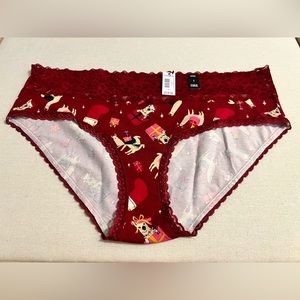 Torrid Christmas Lama Hipster Bikini Size 1